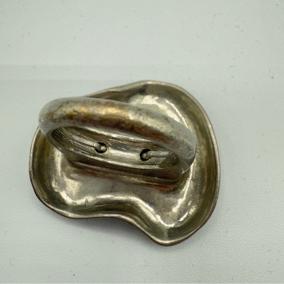 Modernist Abstract Silver Tone Ring - Picture 6 of 14